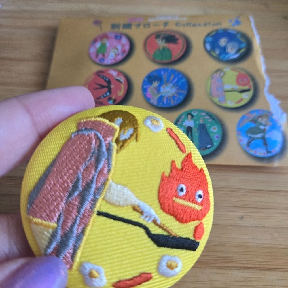 Studio ghibli howls moving castle Embroidered Button with Unique Design